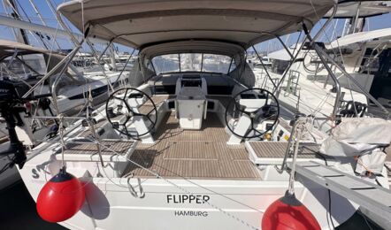Heck Aussenaufnahme der Oceanis 51.1 "Flipper" in Can Pastilla auf Mallorca